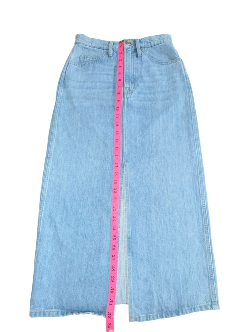 FRAME Le Italien Blue Denim Maxi Skirt - Picture 5 of 9